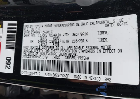 2021 Toyota Tacoma Trd Off-Road from USA, damaged, VIN 3TMCZ5AN7MM431870